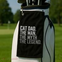 Cat Dad The Man Myth Legend Golf Towel thumb 2