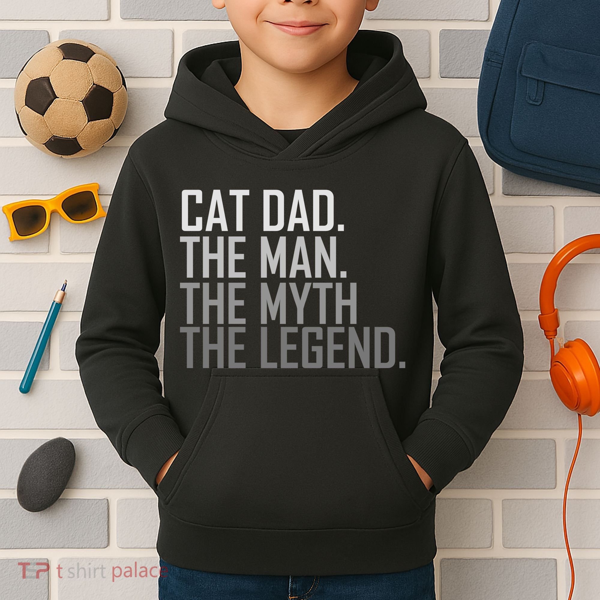 Cat Dad The Man Myth Legend Kids Hoodie