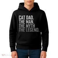 Cat Dad The Man Myth Legend Kids Hoodie thumb 4