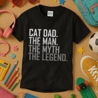 Cat Dad The Man Myth Legend Kids T-Shirt thumb 3
