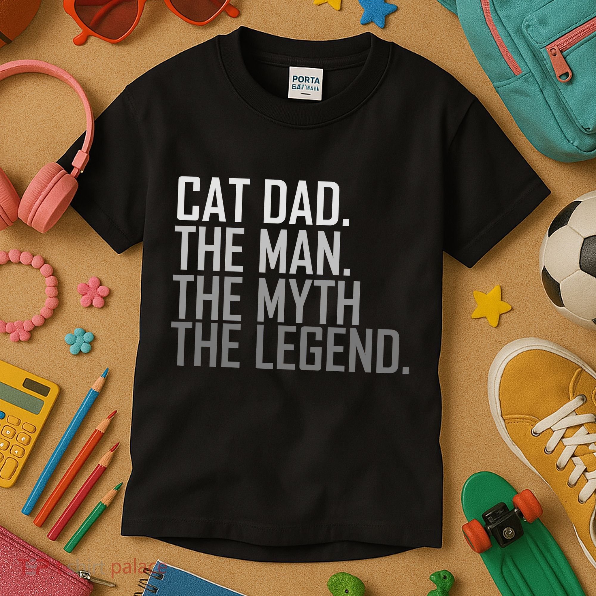 Cat Dad The Man Myth Legend Kids T-Shirt