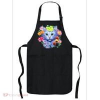 Cat Face With Flowers Apron thumb 0