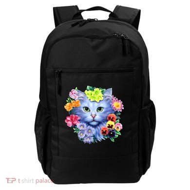 Cat Face With Flowers Backpack