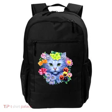 Cat Face With Flowers Backpack