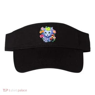 Cat Face With Flowers Visor