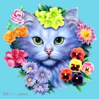 Cat Face With Flowers Long Sleeve Shirt thumb 2