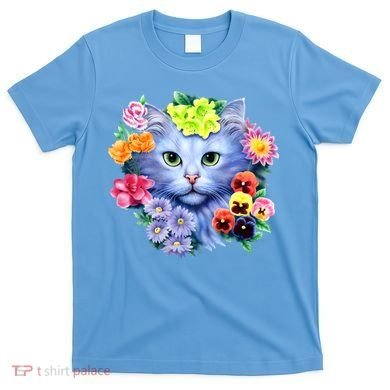 Cat Face With Flowers T-Shirt