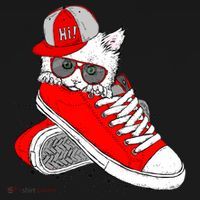 Cat In Red Sneakers Backpack thumb 2