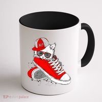 Cat In Red Sneakers Coffee Mug thumb 1