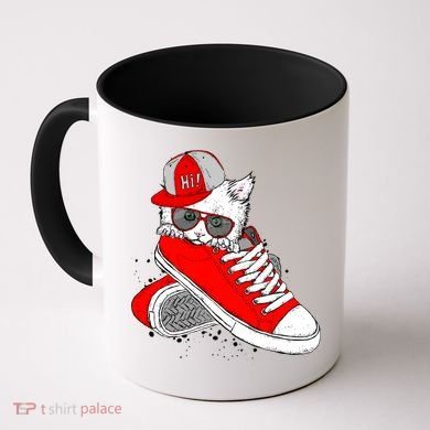 Cat In Red Sneakers Coffee Mug
