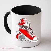 Cat In Red Sneakers Coffee Mug thumb 0