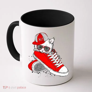 Cat In Red Sneakers Coffee Mug
