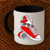 Cat In Red Sneakers Coffee Mug thumb 2