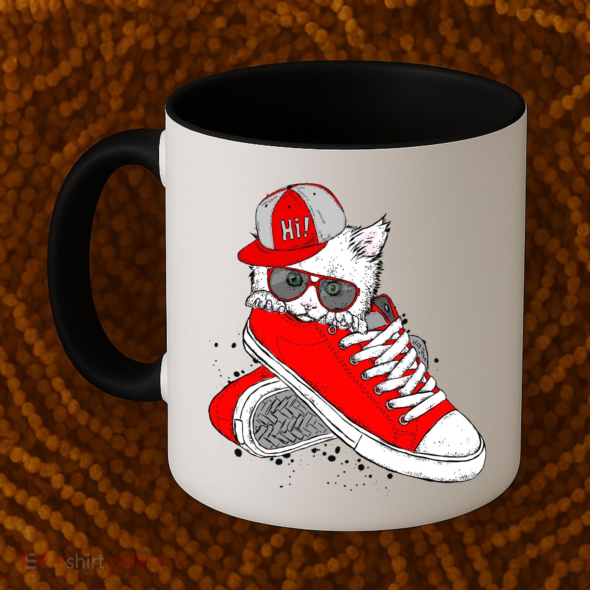 Cat In Red Sneakers Coffee Mug