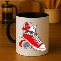 Cat In Red Sneakers Coffee Mug thumb 4