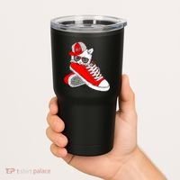 Cat In Red Sneakers Tumbler thumb 2