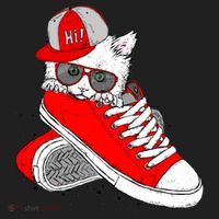 Cat In Red Sneakers Tumbler thumb 3