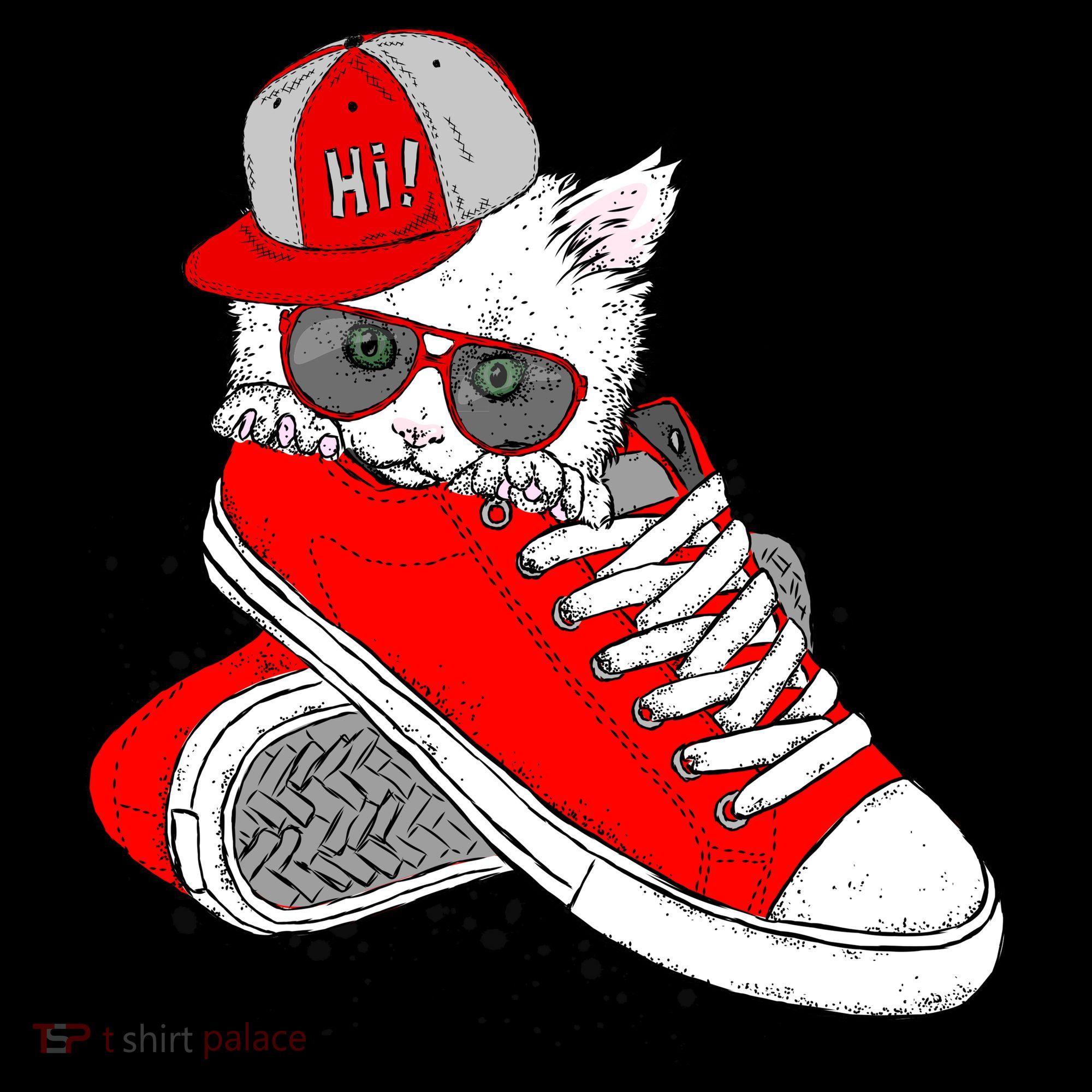 Cat In Red Sneakers Ornament