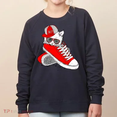 Cat In Red Sneakers Women's Sweatshirt