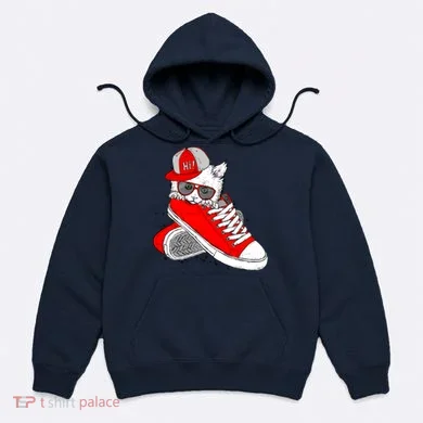 Cat In Red Sneakers Hoodie