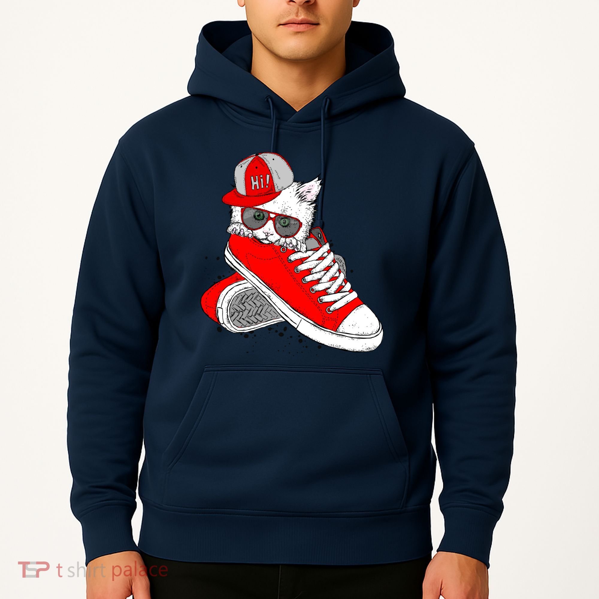 Cat In Red Sneakers Hoodie