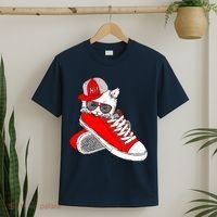 Cat In Red Sneakers T-Shirt thumb 2