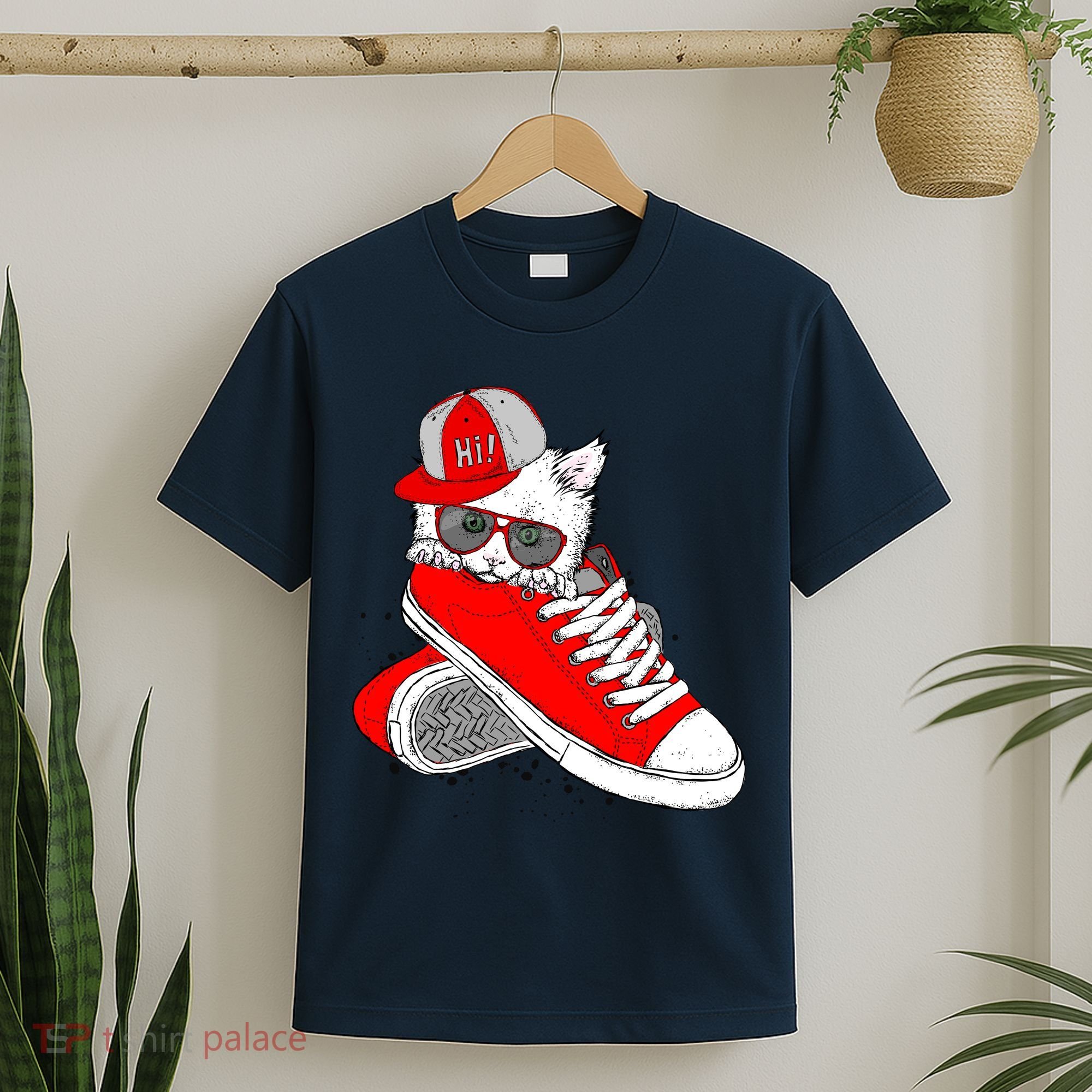 Cat In Red Sneakers T-Shirt