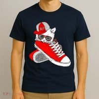 Cat In Red Sneakers T-Shirt thumb 3