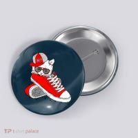 Cat In Red Sneakers Button thumb 0