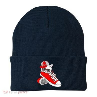 Cat In Red Sneakers Beanie