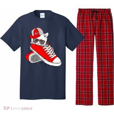 Cat In Red Sneakers Pajama Set
