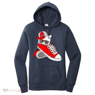 Cat In Red Sneakers Women's Hoodie