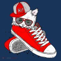 Cat In Red Sneakers Women's Hoodie thumb 2
