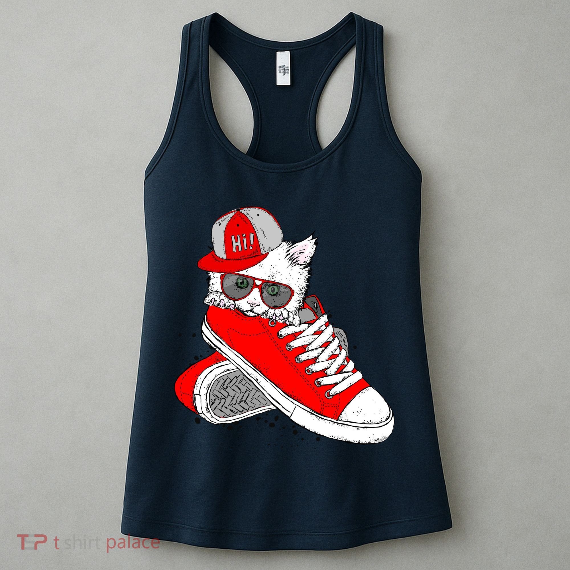 Cat In Red Sneakers Women's Tank Top