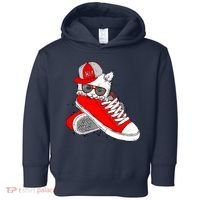 Cat In Red Sneakers Toddler Hoodie thumb 0