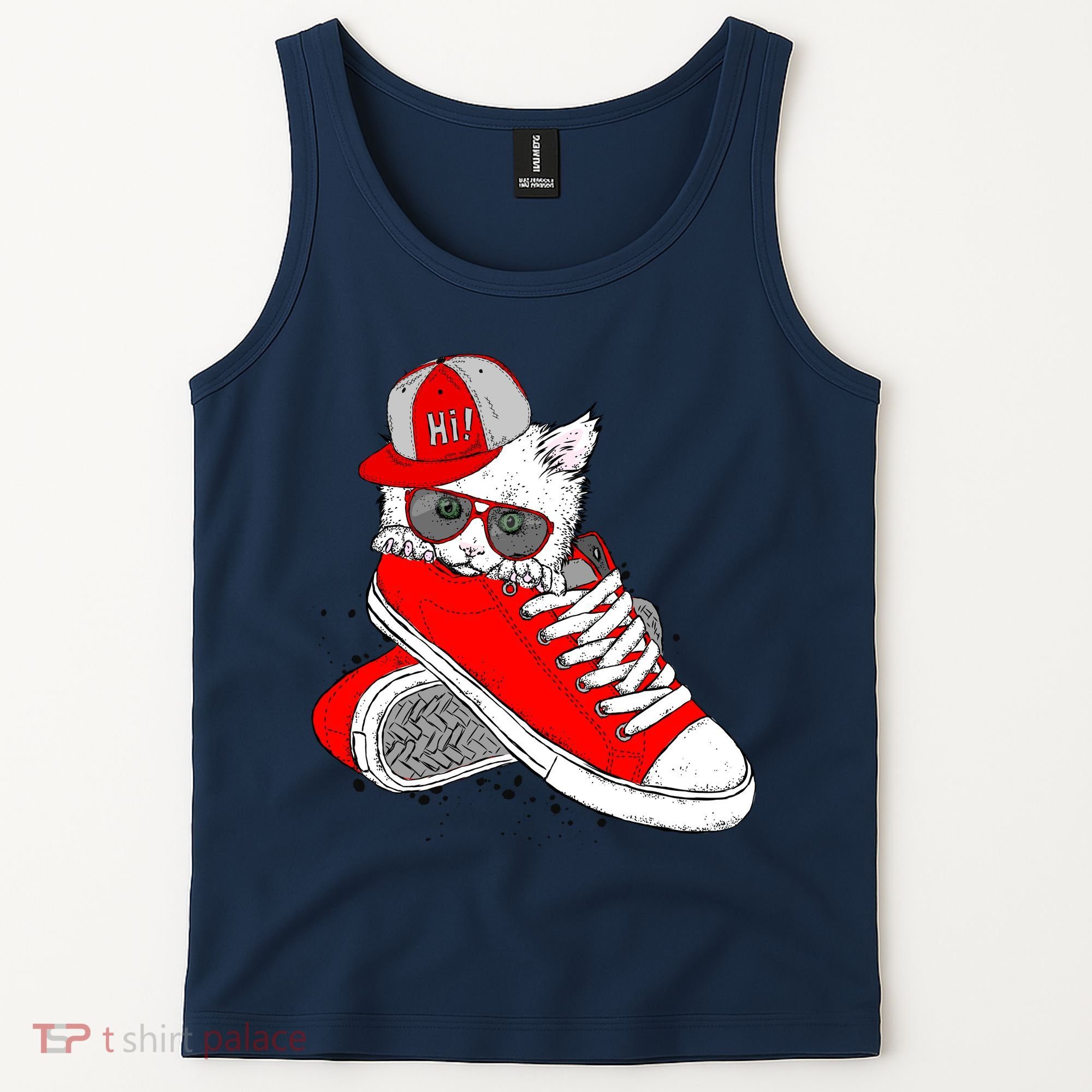 Cat In Red Sneakers Tank Top