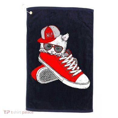 Cat In Red Sneakers Golf Towel