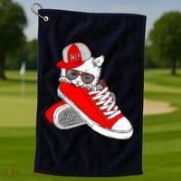 Cat In Red Sneakers Golf Towel thumb 1