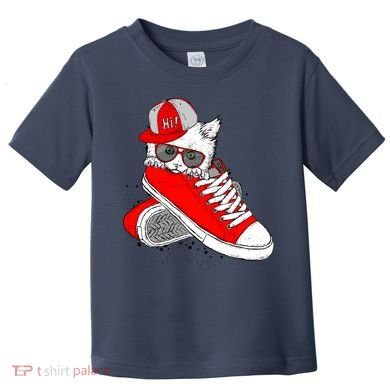 Cat In Red Sneakers Toddler T-Shirt