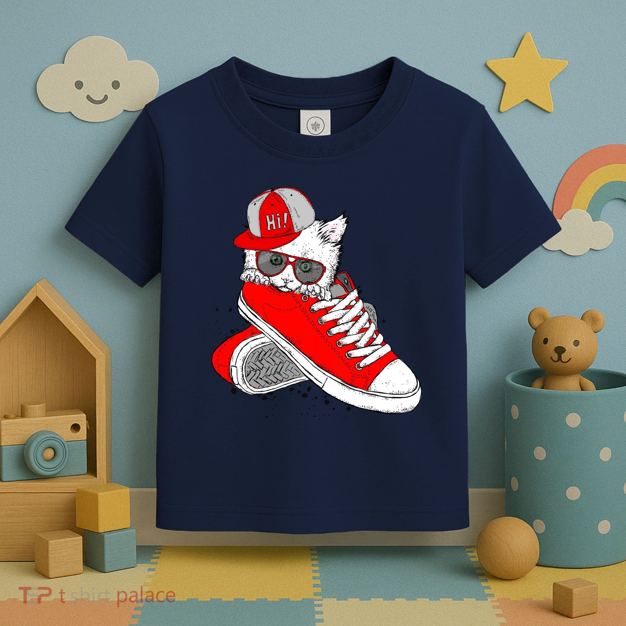 Cat In Red Sneakers Toddler T-Shirt