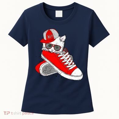 Cat In Red Sneakers Women's T-Shirt