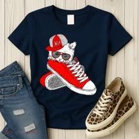 Cat In Red Sneakers Women's T-Shirt thumb 3