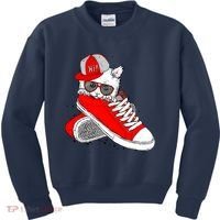 Cat In Red Sneakers Kids Sweatshirt thumb 0