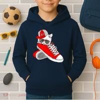 Cat In Red Sneakers Kids Hoodie thumb 2