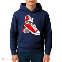 Cat In Red Sneakers Kids Hoodie thumb 4