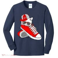 Cat In Red Sneakers Kids Long Sleeve Shirt thumb 0