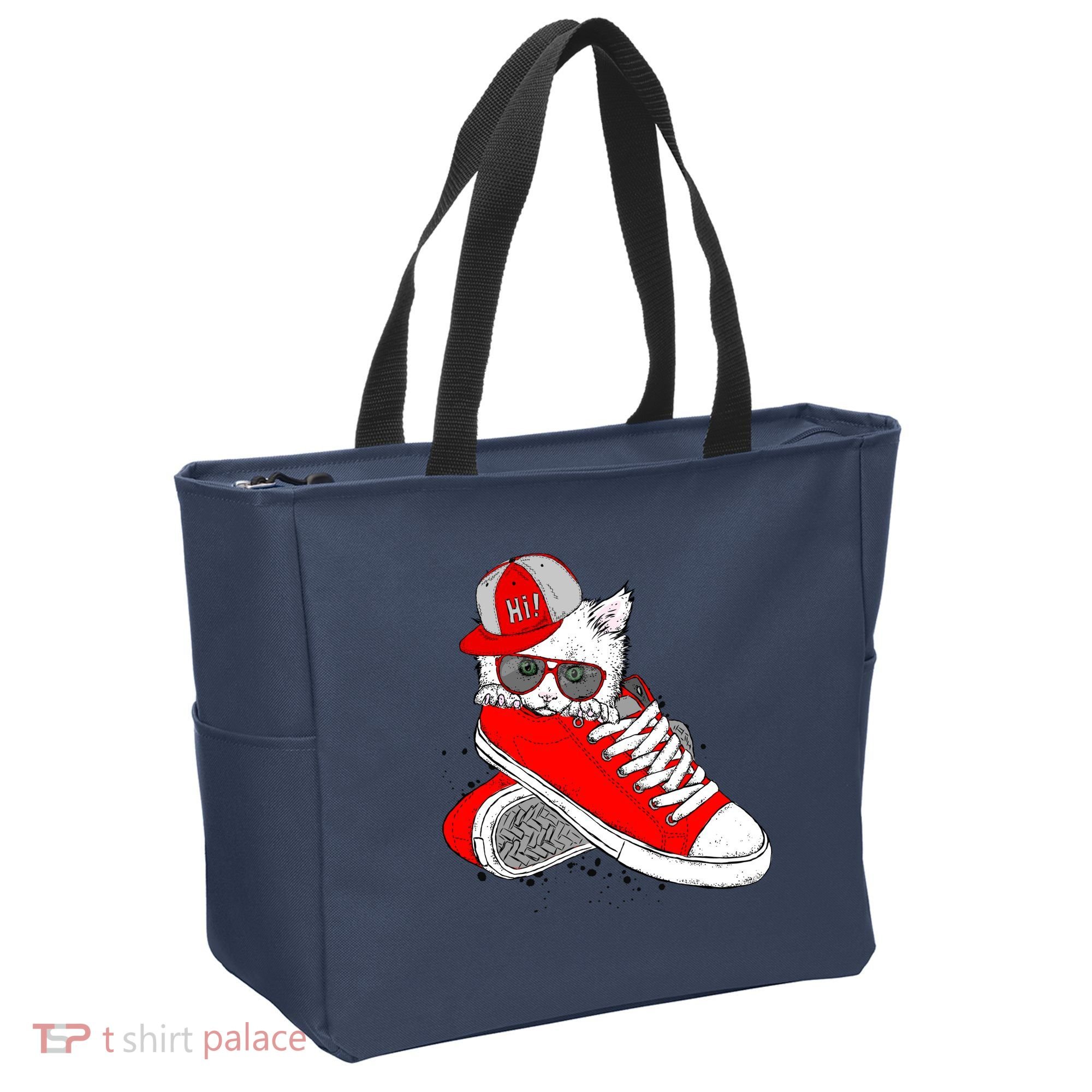 Cat In Red Sneakers Tote Bag