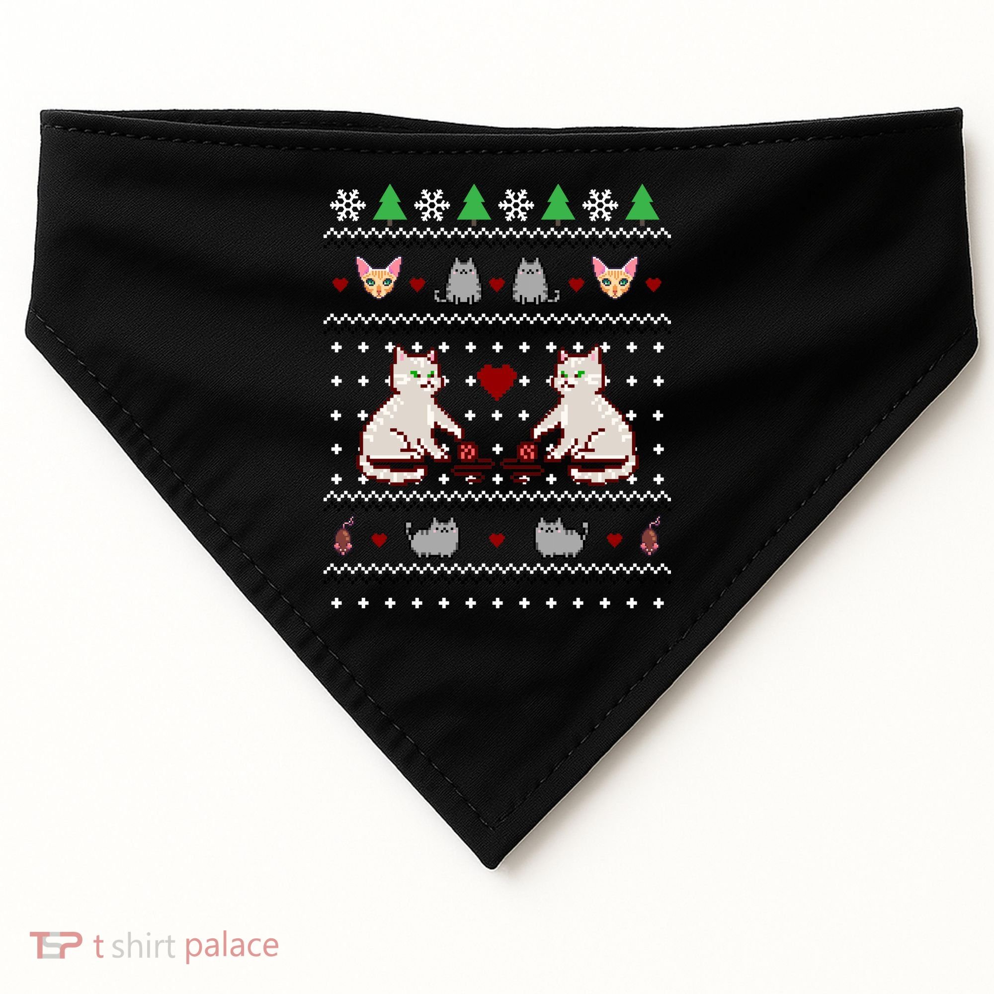 Cat Lover Ugly Christmas USA-Made Doggie Bandana