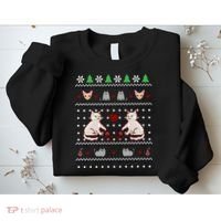 Cat Lover Ugly Christmas Sweatshirt thumb 2