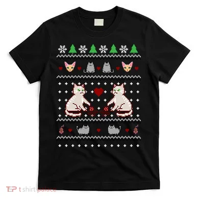 Cat Lover Ugly Christmas T-Shirt